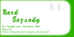 mark bozsoky business card